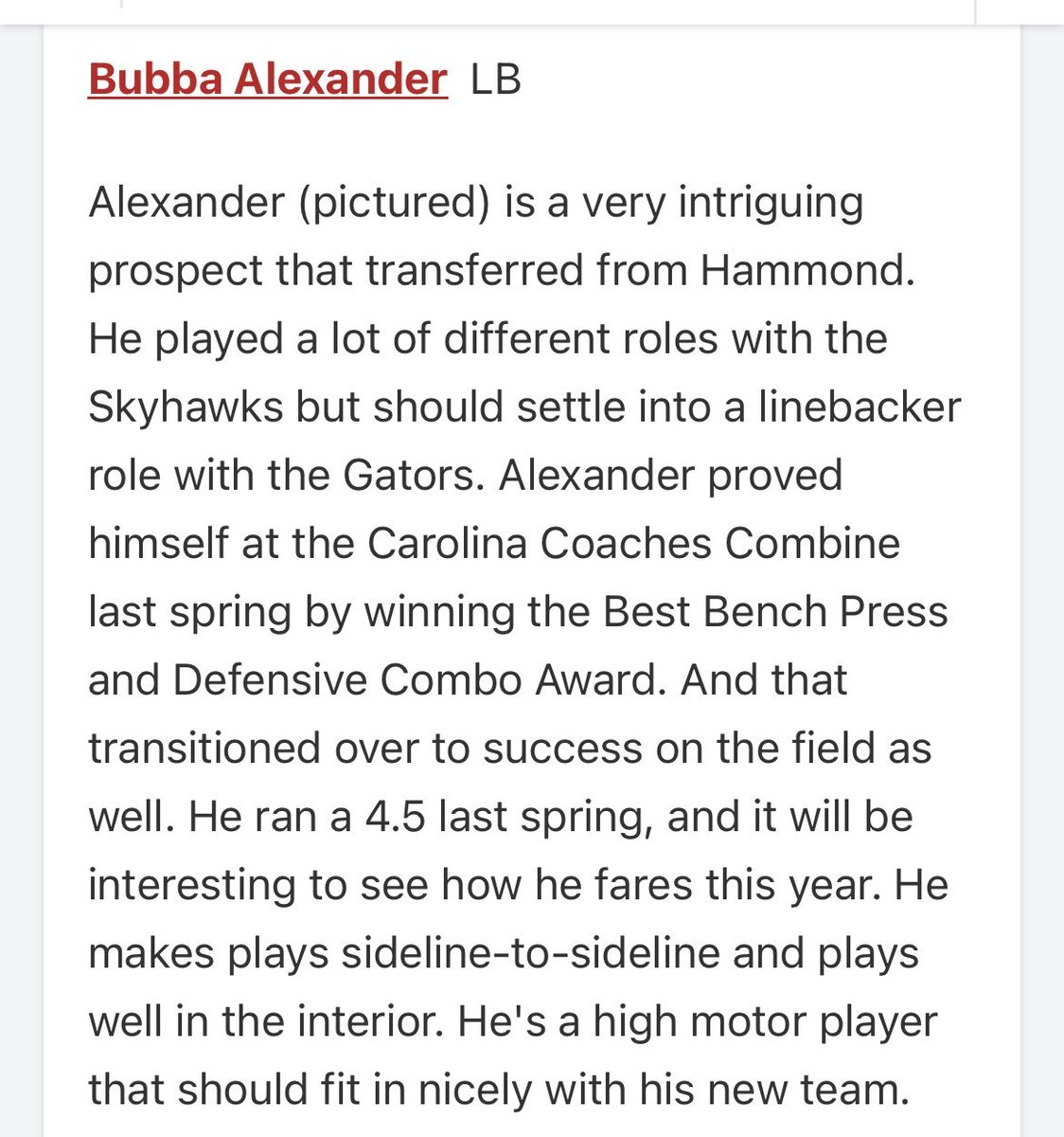 Bubba Alexander 2027 tweet media