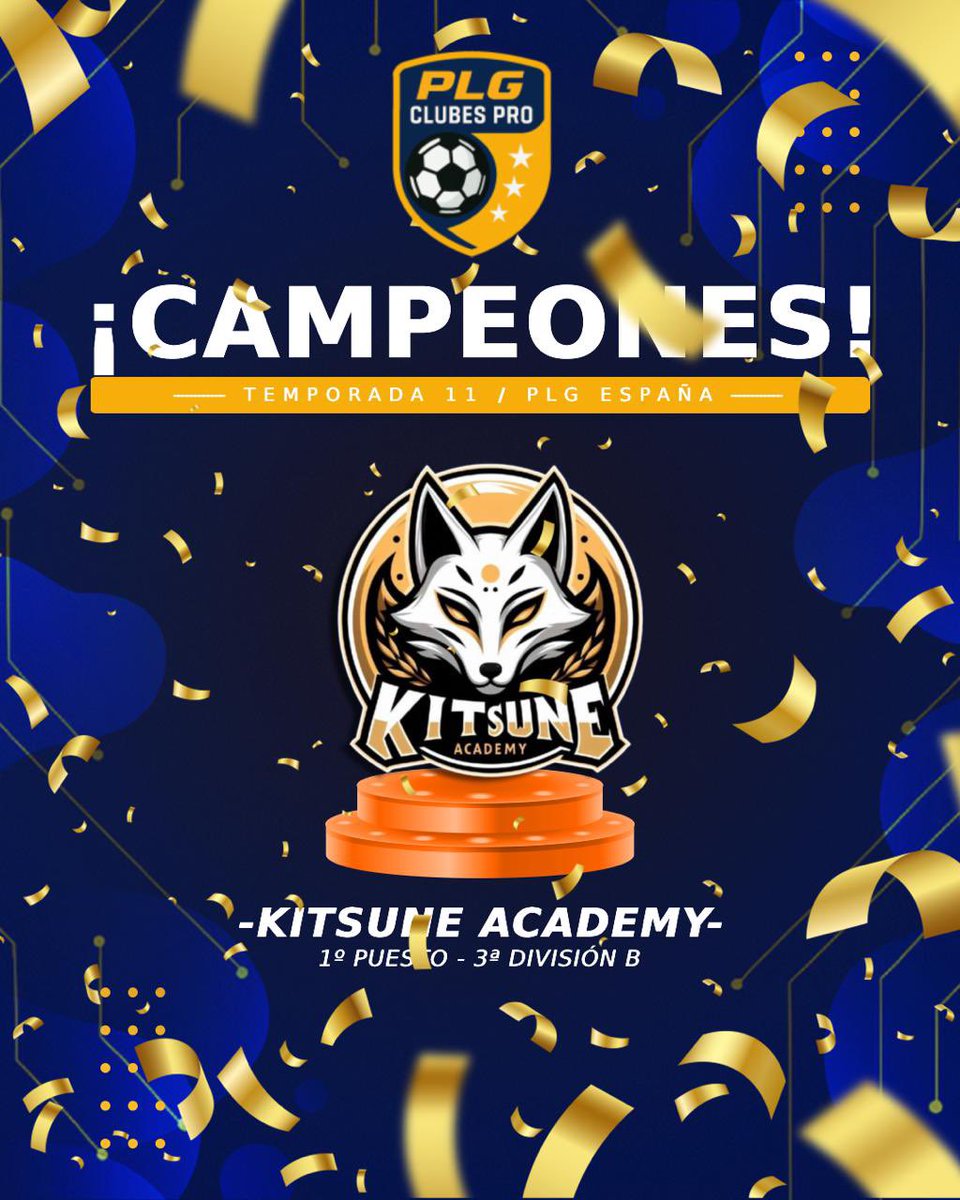 PLG_Spain's tweet photo. ~ 𝟯ª 𝗗𝗜𝗩𝗜𝗦𝗜𝗢́𝗡 𝗕 ~

🥇Los zorros dorados de @KitsuneAcadem, liderados por @4ntr4x90the, demuestran un nivelazo para llegar a Segunda División.

🟢 17G
🟠 3E
🔴 2D

🥈@UDGuiaEsport 
🥉@Eleven_Wizards 

#11PLG #FC26 🎮⚽️ https://t.co/ZFKhqM7gdE