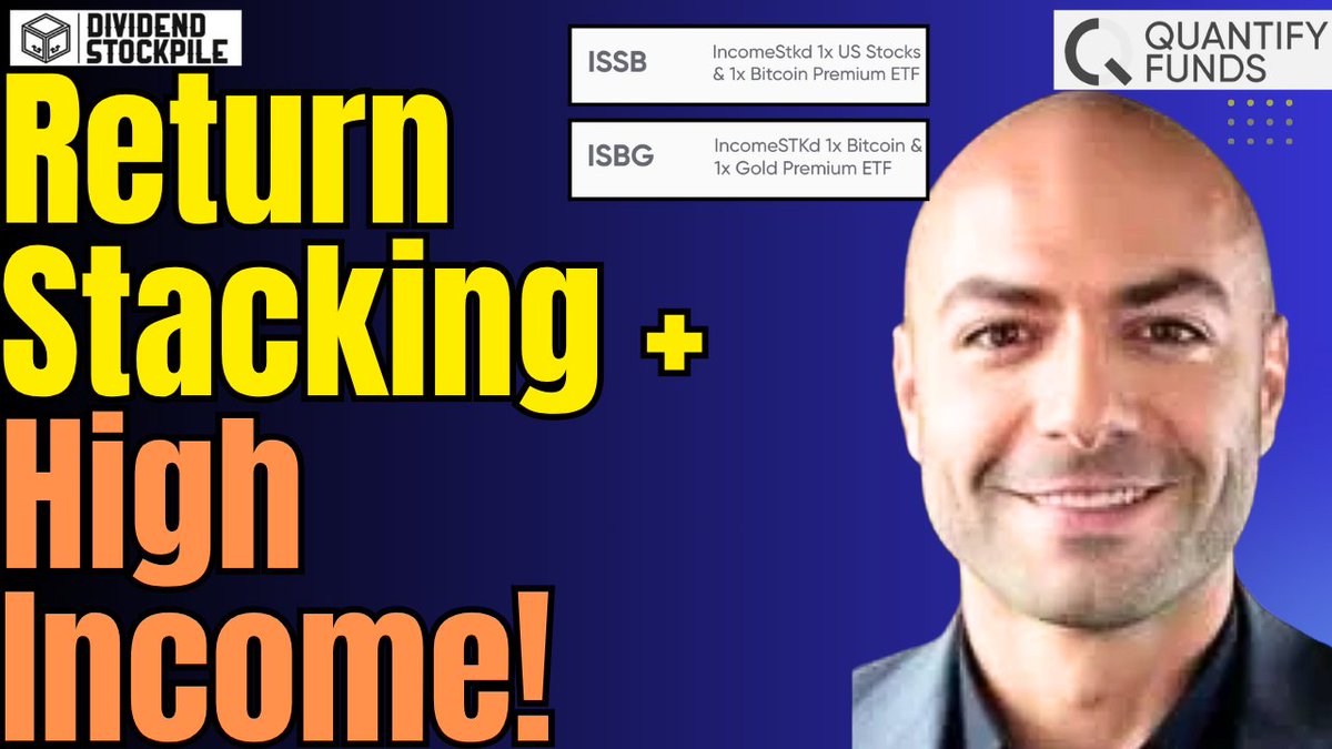 DivStockpile's tweet image. Had a great time chatting with @DavidDziekanski at @quantifyfunds about their really interesting IncomeSTKd ETFs - $ISSB &amp;amp; $ISBG.
200% exposure in a single ETF.
ISBG = Bitcoin + Gold
ISSB = Bitcoin + Stocks

Check it out!
#ETFs #ReturnStacking 

youtu.be/n-B-aig597Q