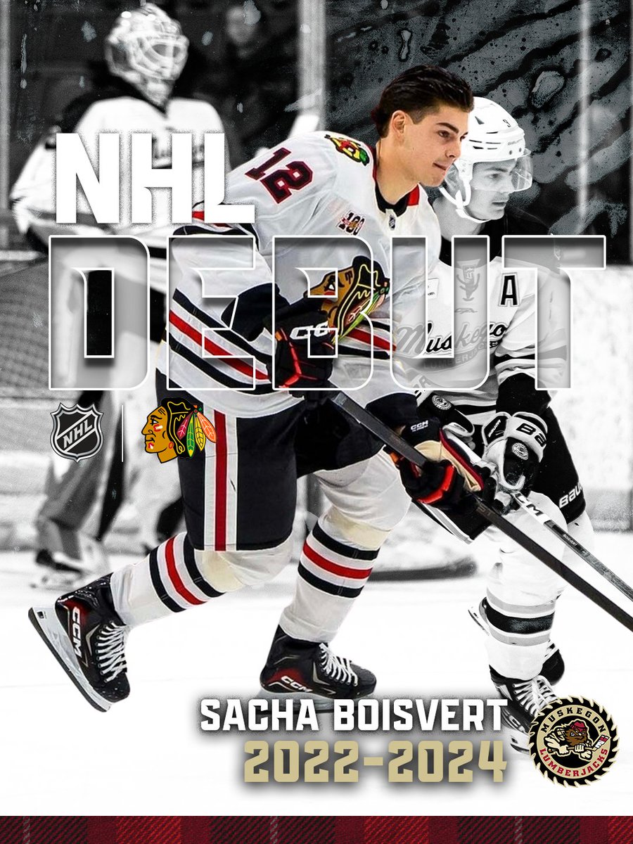 Congratulations to former Muskegon Lumberjacks forward Sacha Boisvert on making his NHL debut tonight with the Chicago Blackhawks!

We couldn't be more proud!

#MKGMade #ChopChop #GetJACKD #Blackhawks