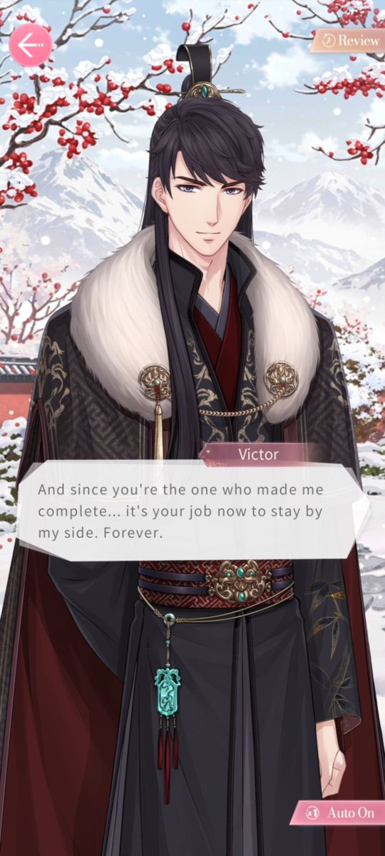 I still remember when I first started playing, I swore that Mr. CEO was going to be the most annoying character but here I am today mourning the loss of the love of my life... 
From evil capitalist to beloved husband(my male wife), I'll always adore you Victor ❤️🍮🍷