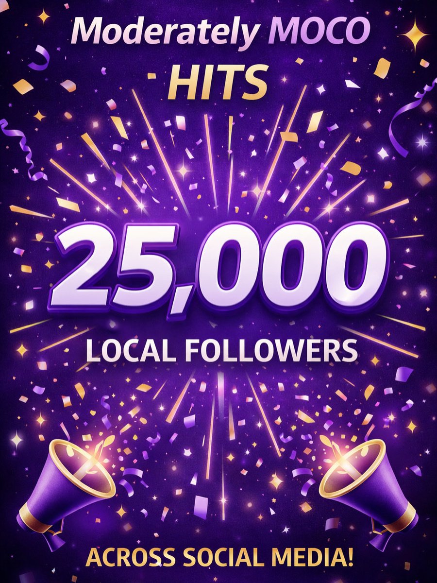 25,000 strong - and climbing.

Moderately MOCO recently passed 25,000 local followers across social media and is already pushing toward the next milestone.

What started as a small local effort has grown into a platform reaching tens of thousands across the community, and it’s