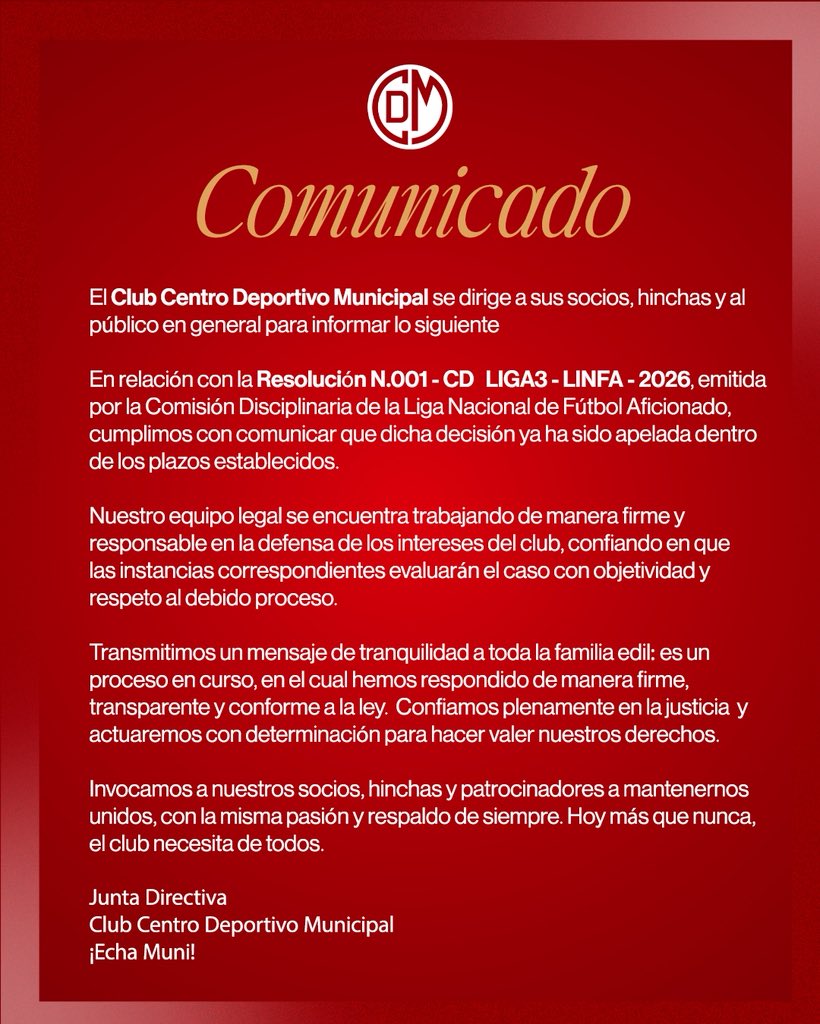 Club Centro Deportivo Municipal tweet media