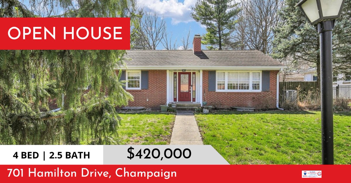 TeamG_REMAX's tweet photo. OPEN HOUSE Sunday 3/29/26 - 2-4pm
701 Hamilton Dr, Champaign IL

RE/MAX Realty Associates-Team Gordon, Champaign, IL
Call/Text 217.493.5959 for more info!
#teamg365 #remax #realestate #propertymanagement https://t.co/eA0z8RjTGr https://t.co/Gxm8iyFjGm