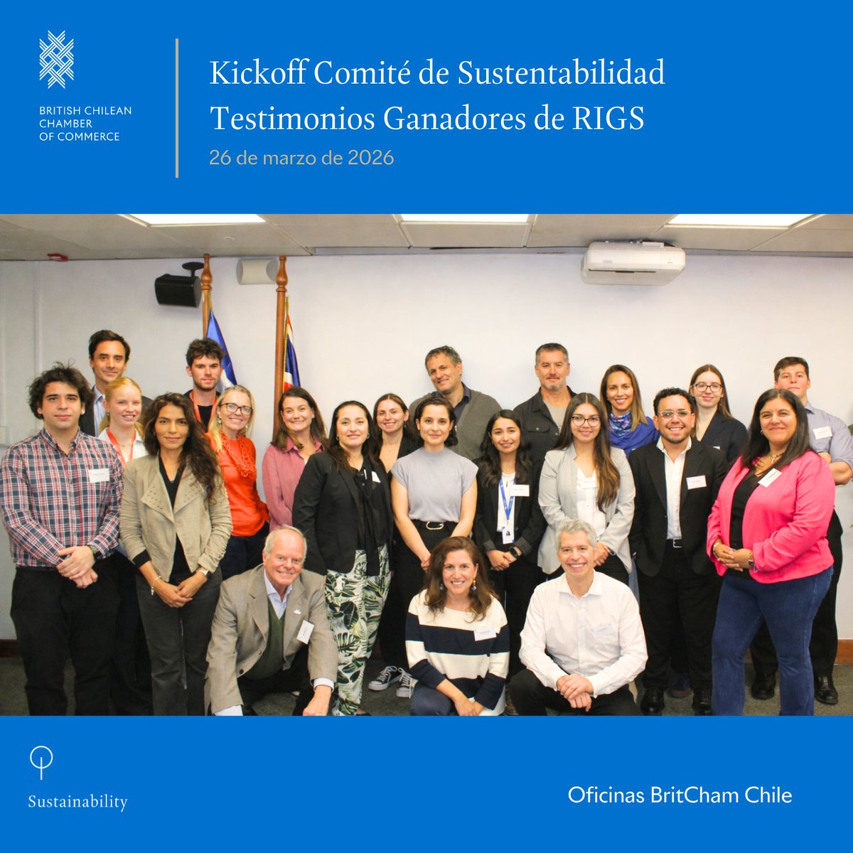 Britcham_Chile's tweet image. Comité de Sustentabilidad de BritCham dio inicio a su agenda 2026 con sesión de kickoff. La instancia reunió a actores clave y contó con presentaciones de ganadores RIGS, destacando experiencias e innovación en sostenibilidad. 

#BritChamChile #Sustentabilidad #RIGS #Innovación