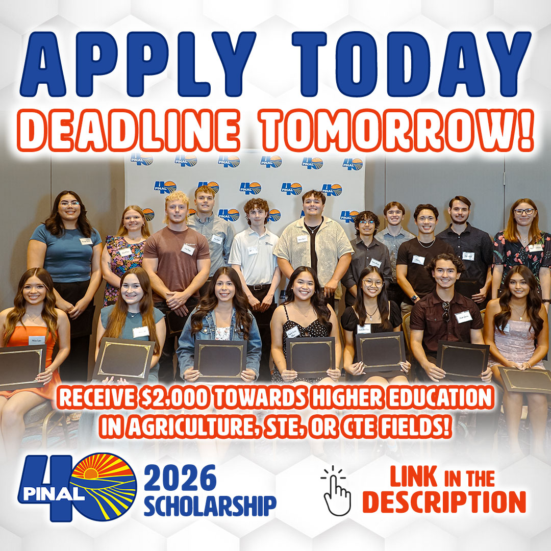 Pinal40's tweet photo. 🚨 📢 2026 Scholarship Application DEADLINE TOMORROW! 📢 🚨
Get all of your application materials ready and have them postmarked by March 27th!
📲 Download Your Application: https://t.co/mC8HaOLwmc https://t.co/1CVBaJ4mur