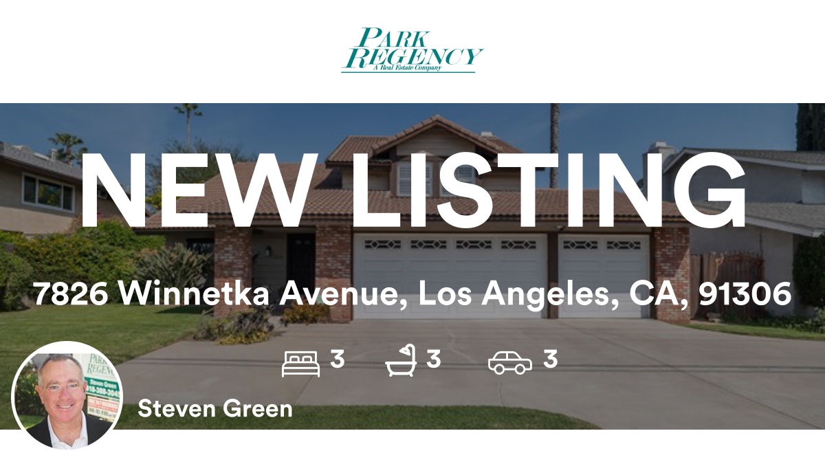 soldbygreen's tweet photo. 🛌 3 🛀 3 🚘 3
📍 7826 Winnetka Avenue, Los Angeles, CA, 91306

My latest listing on RateMyAgent.
Los Angeles, California 00839039
https://t.co/5lJInP2pF1

...
#ratemyagent #realestate https://t.co/jIvwTzqQCr
