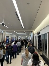 gonweatherguy's tweet photo. Got in the North Main Checkpoint line at the Atlanta Airport at 1:37PM and got to my gate on the B concourse at 2:28PM. Don’t believe the hype. Yes. The TSA screening lines look long but it’s moving. ICE Agents everywhere. Very safe and well organized. #ATL #ICE #TSA ✈️✈️✈️🚶🚶🚶 https://t.co/AlVAQ1yVPR