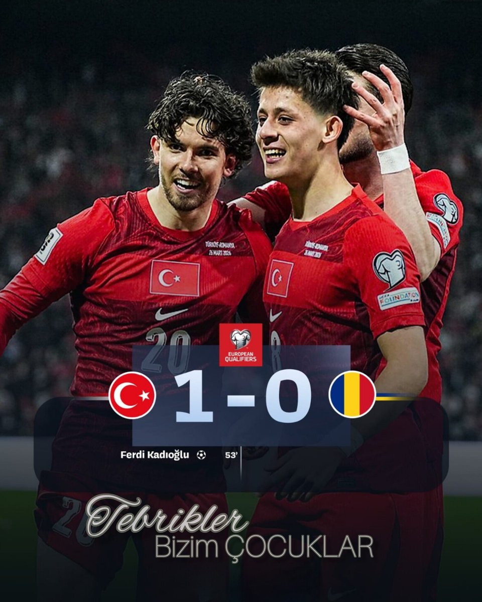 Erkan12161586's tweet photo. 🇹🇷 2026 FIFA Dünya Kupası play-off turunda finaldeyiz!
Tebrikler Milli TAKIM.🇹🇷
Tebrikler Bizim ÇOCUKLAR.
#Finalde
#AMilliTakım
#Türkiye https://t.co/bi8nyPMTvl