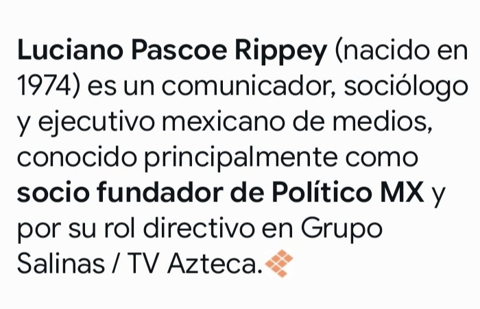 No caigan en las narrativas que pretende posicionar Salinas Pliego través de su lacayo <a href="/lucianopascoe/">Luciano Pascoe</a> 
Este sujeto es uno de los fundadores de <a href="/politicomx/">Político MX</a>  y de su concentrador de encuestas llamado <a href="/PollsMX_/">PollsMX</a>  
Aparte tienen encuestadoras a modo.
Es director de noticias en Azteca