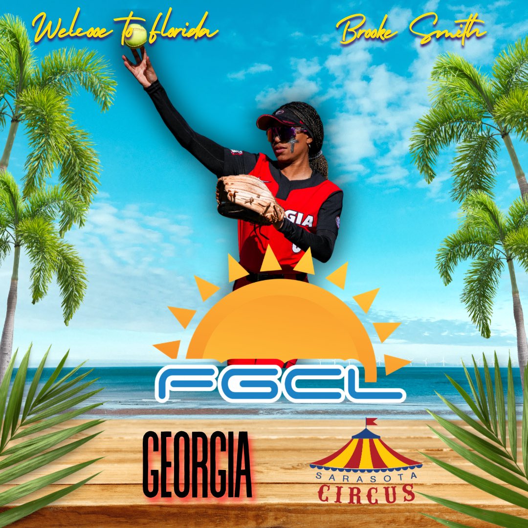 FGCLsoftball's tweet photo. Welcome to the 2026 FGCL season &amp; the @CircusSB , @brookesmith2025 from @UGASoftball coming to paradise for the battle of the beaches this summer 2026‼️🎪🔥

🗓️: 6/11-7/10🏝️
📍Bradenton/Sarasota, FLA

Players Register: ⬇️🏝️
https://t.co/umvQAhrWbM

#fastpitchunited #fgcl https://t.co/6mgNEYyjwb