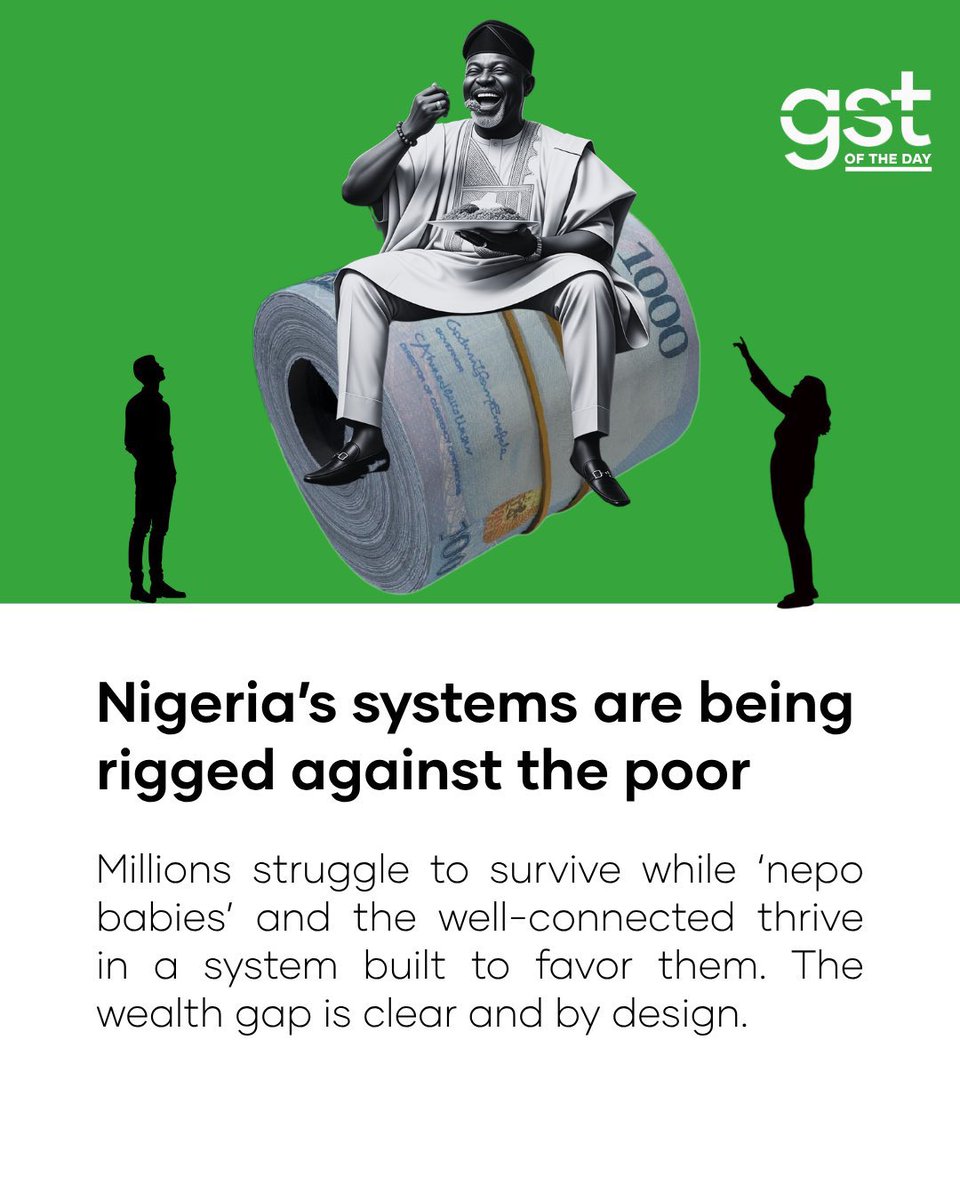 wearegst's tweet photo. The richest people in Nigeria control 90% of the country's resources. 

According to an Oxfam report, the wealth of Femi Otedola and four of his billionaire peers could end extreme poverty in Nigeria. https://t.co/l4Y74iouYA