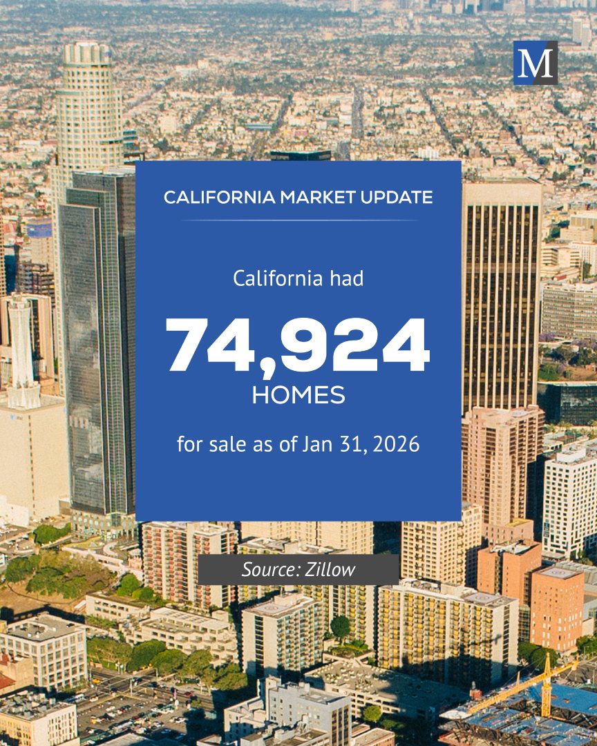 MOR_Financial's tweet photo. Inventory is shifting — 74,924 homes were available for sale statewide as of Jan 31, 2026.

#CaliforniaRealEstate #MarketUpdate #HousingMarket #RealEstateTrends #Inventory #HomeBuying #RealEstateInsights #ZillowData https://t.co/ZHUk1rez8T