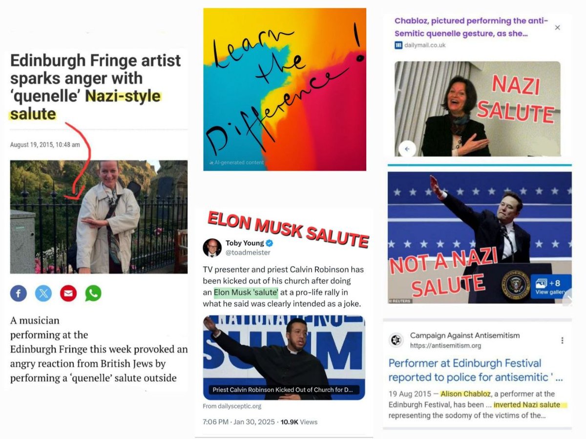 ChablozAlison's tweet photo. @kinsellawarren Isn't that an 'Elon Musk salute?
#LearnTheDifference https://t.co/EyJGc3uHij