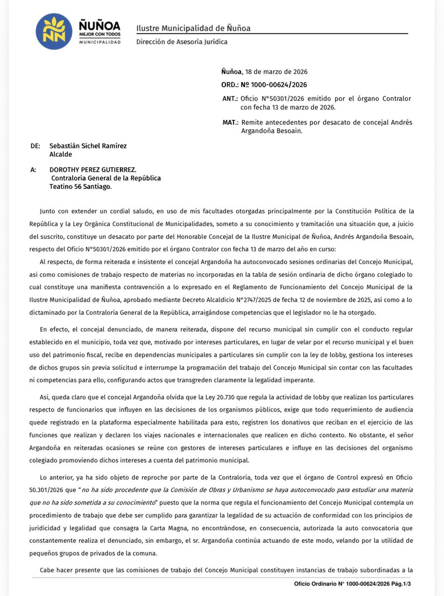 Andrés Argandoña Concejal Ñuñoa tweet media