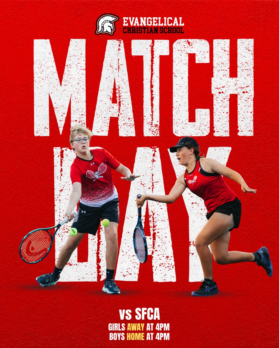 ECSsports's tweet image. ECS Tennis is up against Rival SFCA today at 4PM
Girls Away
Boys Home
Either way... #PaintItRed