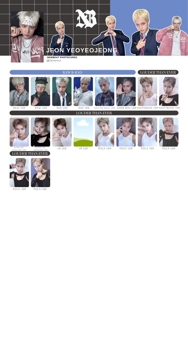 lainerow's tweet photo. NEWBEAT  
뉴비트 - 포카  - トレカ  
Minseok, Minsung, Yeoyeojeong  
Photocard Template   

iso missing VR version photos, pls dm if you have/find any (+ minsung's missing poca ver)
will update them with the next comeback

#NEWBEAT #뉴비트 #MINSEOK #MINSUNG #YEOYEOJEONG https://t.co/74hu6wHlcR