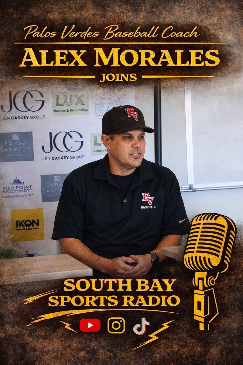 SBSportsRadio's tweet photo. Palos Verdes baseball coach Alex Morales on his baseball beginnings, watching former players at the next level &amp; more! 
Episode 92 available now - audio only!
🎧 YouTube:  https://t.co/MnGCdHln7f
🎧 Apple: https://t.co/9eqnaamOnh @PVMoe @breezepreps https://t.co/RJzQPAUWyw