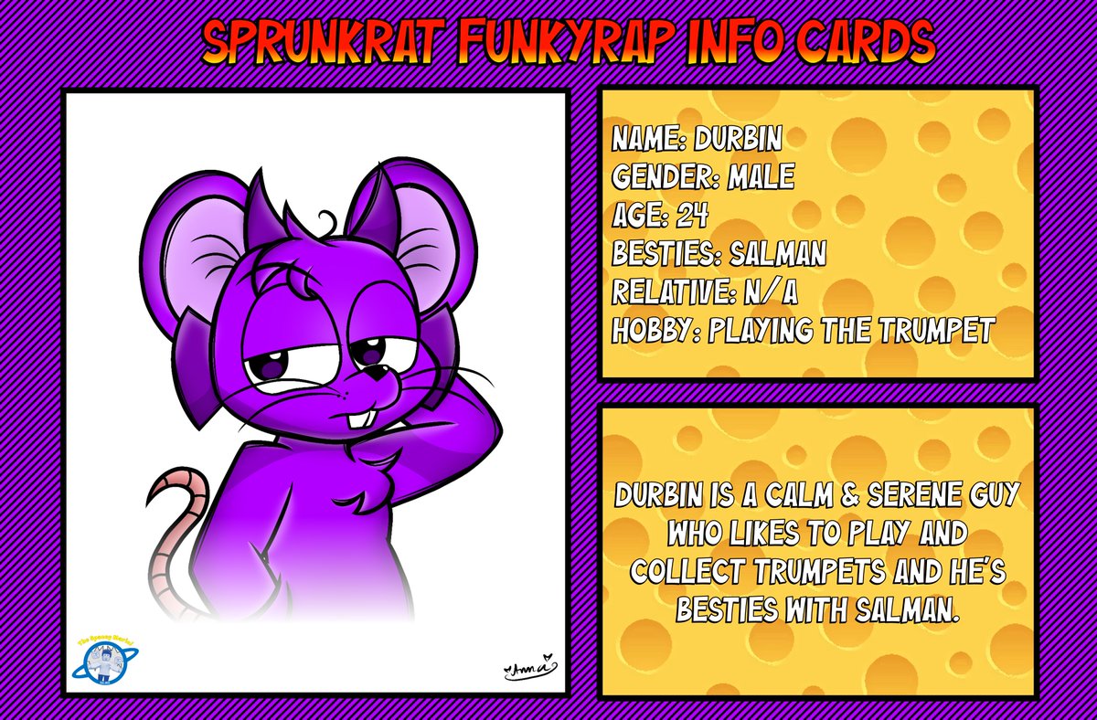 The Official Sprunkrat Funky Rat Info Cards (3/5) 🧀🐀 #sprunki #sprunkratfunkyrat #raprat

Credits To <a href="/angelika_leyva/">AnnaX16</a> who helped out with the artwork sketches