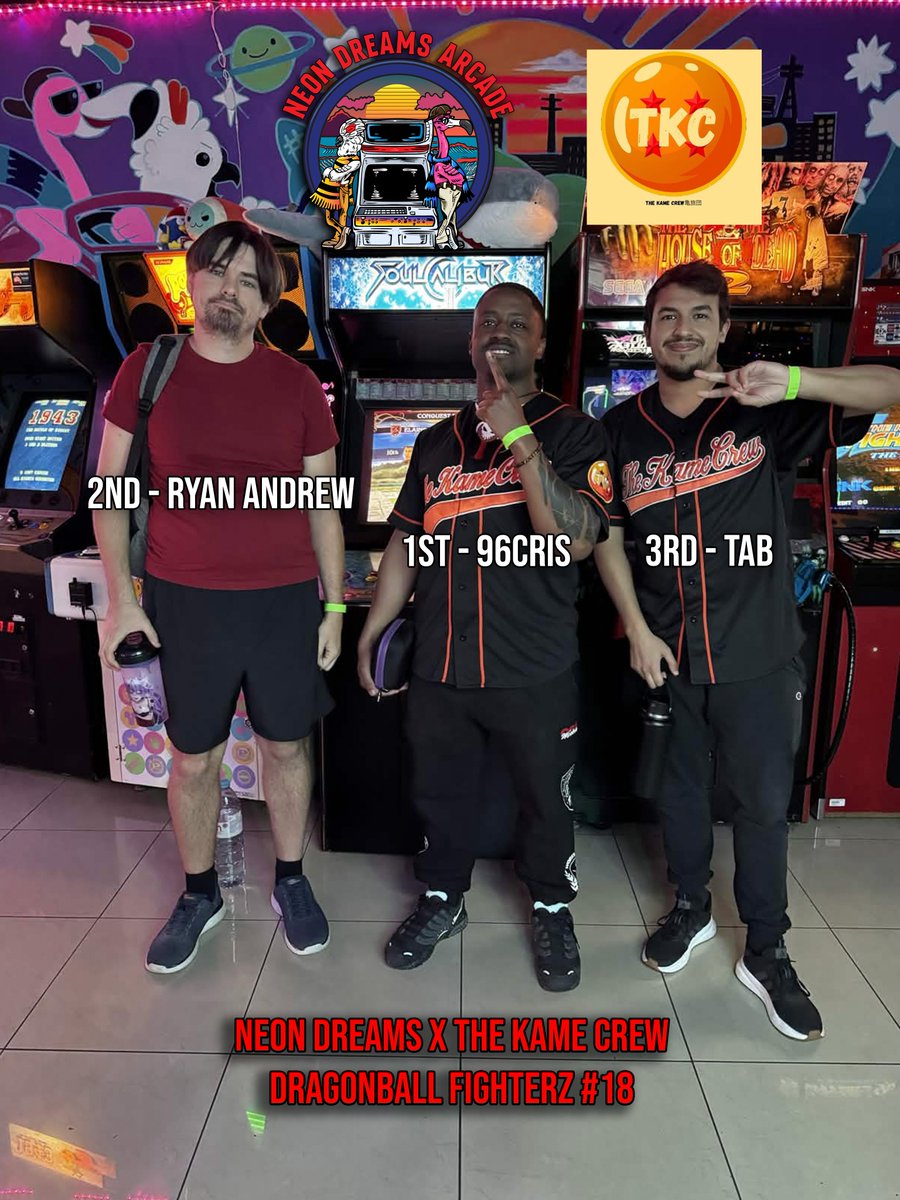 neondreamscafe's tweet photo. Results from Neon Dreams x The Kame Crew Dragonball FighterZ #18!

🥇 @ZERO96CRIS 
🥈 Ryan Andrew
🥉 TAB
🏅 @EnderFGC 
5th Geno / Wint3rsolider14 https://t.co/ktUccBuEoQ