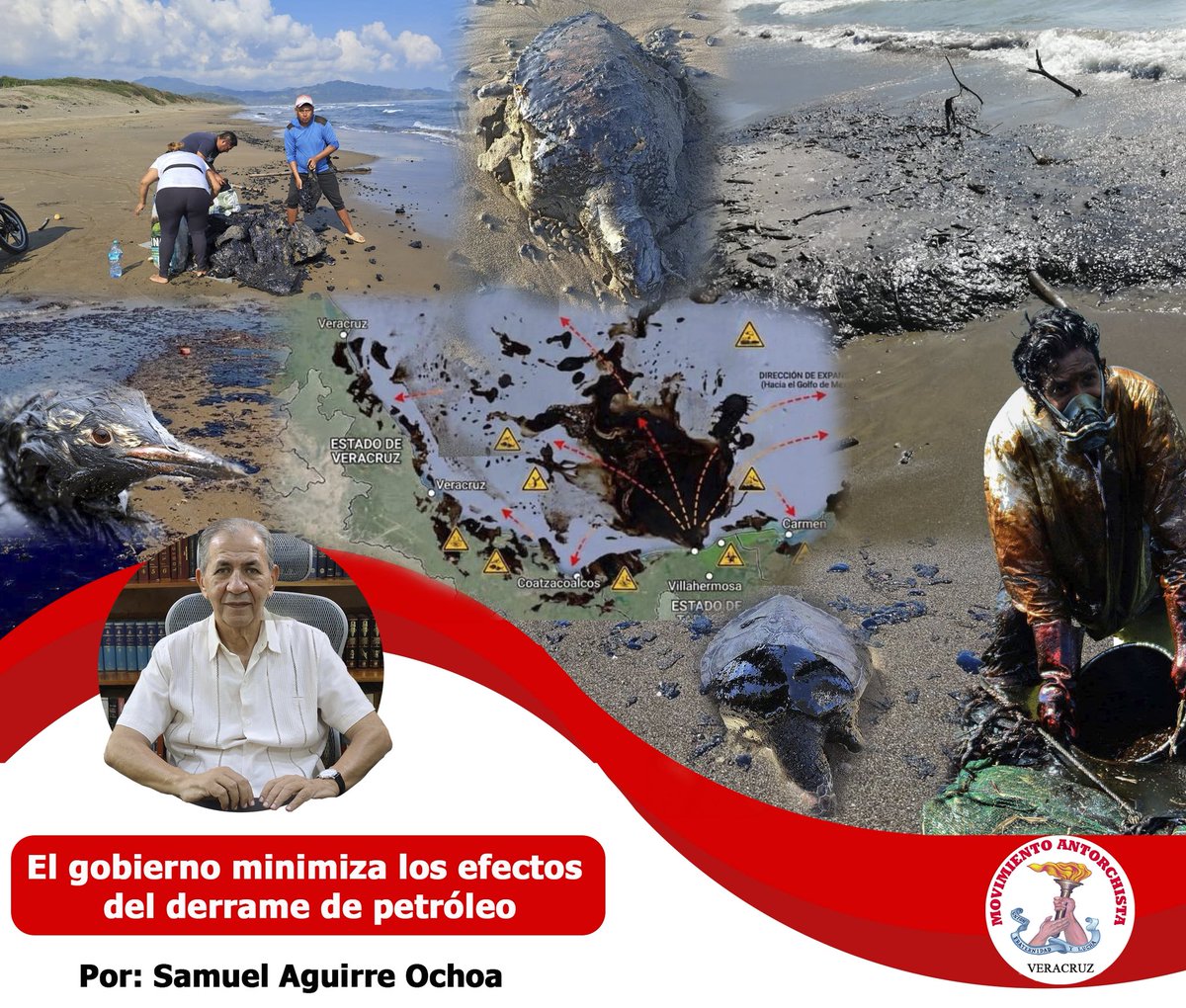 El derrame de petróleo en el Golfo de México está provocando una crisis medioambiental y social en las costas de Veracruz, Tamaulipas y Tabasco. Cientos de problemas denuncian las afectaciones ecológicas y económicas de esta tragedia. Sin embargo, el gobierno intenta minimizar y
