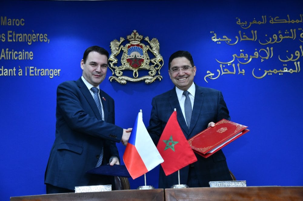 KOMARMIES's tweet image. 🇲🇦🤝🇨🇿 Mr. Nasser Bourita, during today's joint press conference with the Minister of Foreign Affairs of the #Czech Republic : 

"We will deepen our bilateral cooperation in areas requiring mutual trust, such as the defense industry; we will collaborate strategically in this