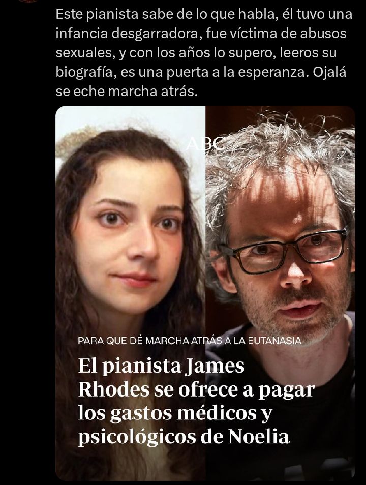 Rafaeld69921081's tweet image. No eres muy listo verdad?
1. Los problemas emocionales y psiquiátricos tienen solución real. La muerte no es esa solución.
2. Un enfermo emocional o mental no puede tomar decisiones correctas.
3. Si recibe la ayuda adecuada te apuesto mi casa a que ella misma declina en su deseo.