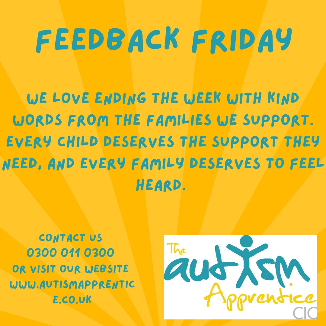 This #FeedbackFriday we are sharing feedback from our 1:1 PT sessions with Zara, made possible thanks to the government and The National Lottery Community Fund

We would love to hear your feedback, email us at admin@autismapprentice.co.uk to voice your opinions.
<a href="/TNLComFund/">The National Lottery Community Fund</a> <a href="/DCMS/">Department for Culture, Media and Sport</a>