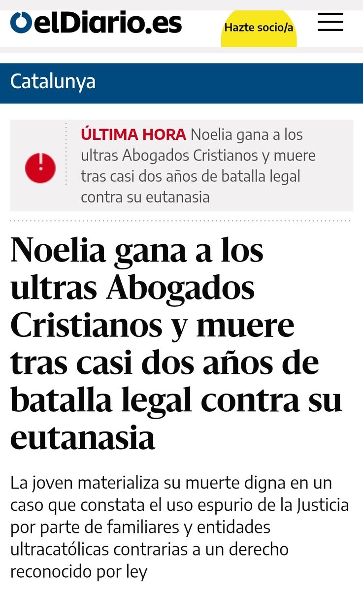 Hay que ser muy hijo de puta para decir que Noelia ha ganado.

Ha perdido ante un sistema podrido, ante unas leyes que fomentan la muerte, ante una sociedad que le ha dado la espalda y ante una ideología perversa.

Si alguien ha ganado hoy, esa no ha sido Noelia.