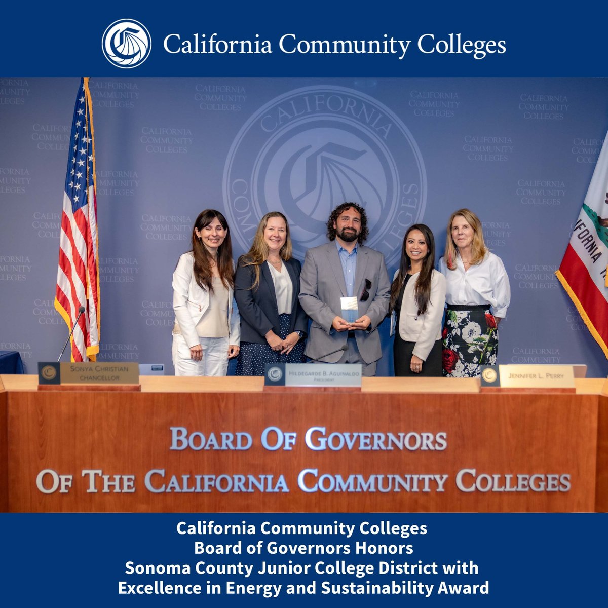 CalCommColleges's tweet image. CONGRATULATIONS! The #SonomaCountyJuniorCollegeDistrict was awarded the @CalCommColleges Board of Governors’ “Excellence in Energy and Sustainability – Innovative Project (medium district).” 

Read more at bit.ly/CCC_EnergyAwar…. 

#Vision2030 #SonomaCountyJuniorCollegeDistrict