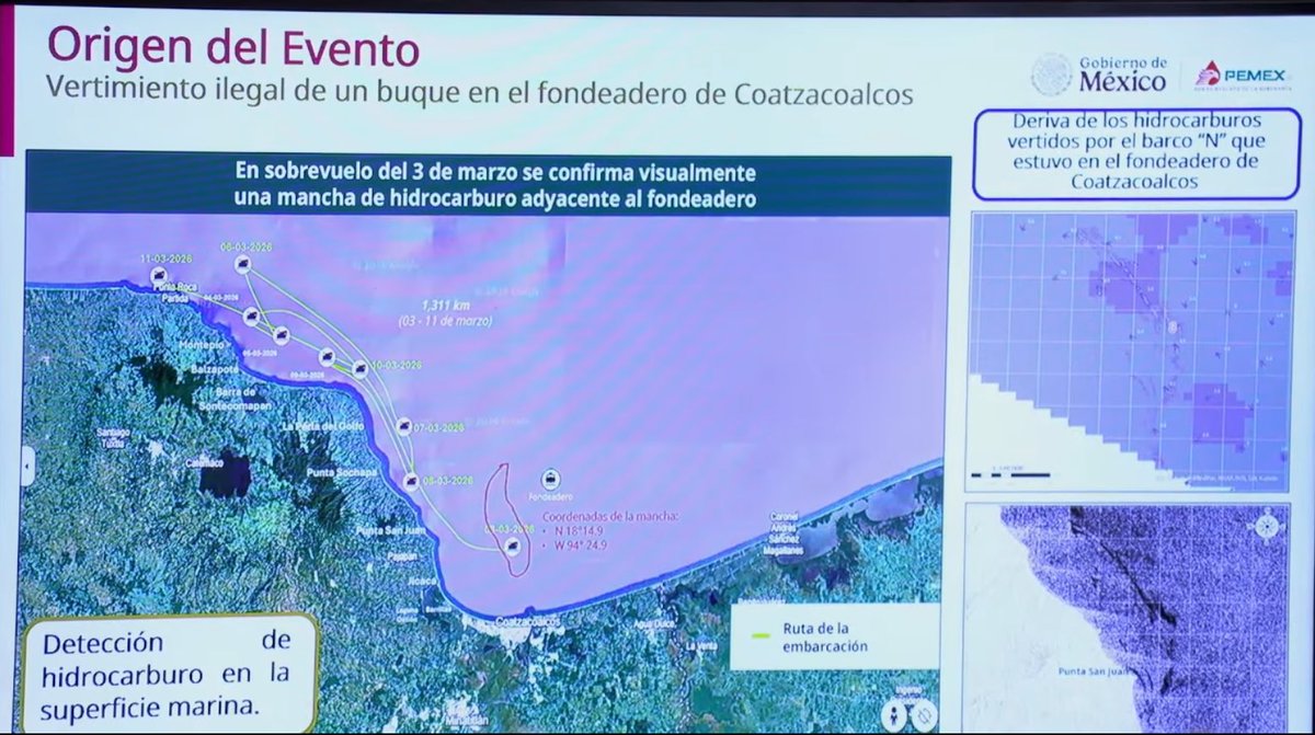 ernesto_mendez's tweet image. #Chapopote 
En una conferencia de prensa, donde sólo se permitieron 4 preguntas de los medios de comunicación, “porque no nos podemos quedar todo el día aquí”, el Grupo Interinstitucional del @GobiernoMX, informó que son tres las fuentes de #contaminación de #hidrocarburos en el