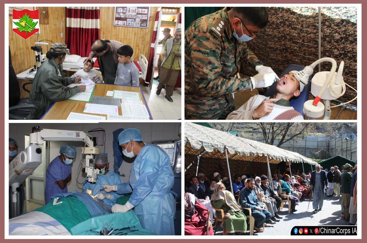 ChinarcorpsIA's tweet photo. #ChinarHealers organised a comprehensive medical camp offering specialised Eye & Dental services at Tangdhar, delivering essential healthcare to over 300 locals.

During eye screening, 46 cataract cases and six life-changing surgeries were performed on-site, restoring vision and hope. Additionally, multiple cases were administered range of oral health needs.

#WeCare
#IndianArmy
@adgpi
@NorthernComd_IA
@PRODefSrinagar