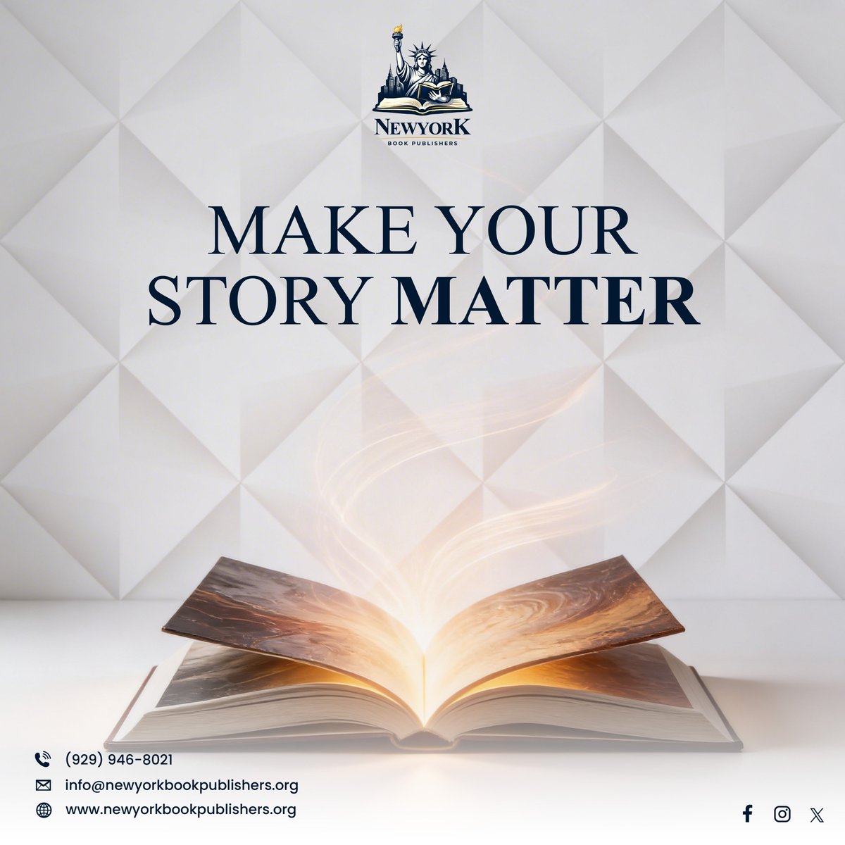 Newyorkbookpub's tweet image. Your story has value but presentation determines impact. When everything aligns your book becomes more than words it becomes an experience readers remember.

Let us elevate your book.

#BookExperience #AuthorBrand #PublishingSuccess #BookCreation #WritersLife #PublishingTips