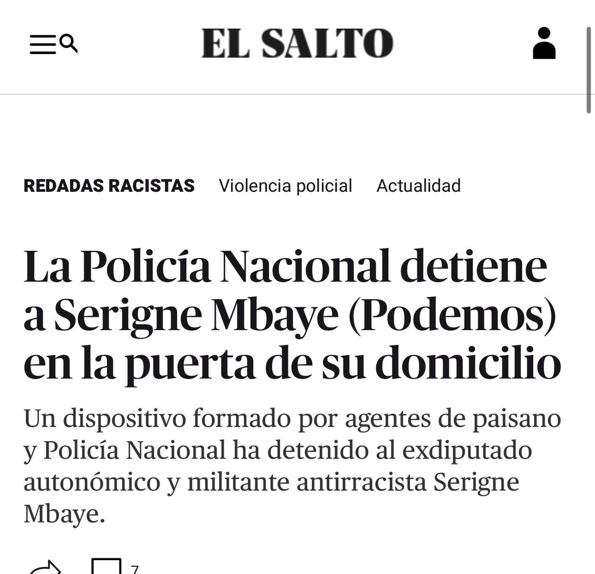 Los nazis Cocainomanos con Placa de la PN han detenido a Serigne Mbaye.
Mientras Vito Quiles y Mondongo siguen acosando con total impunidad