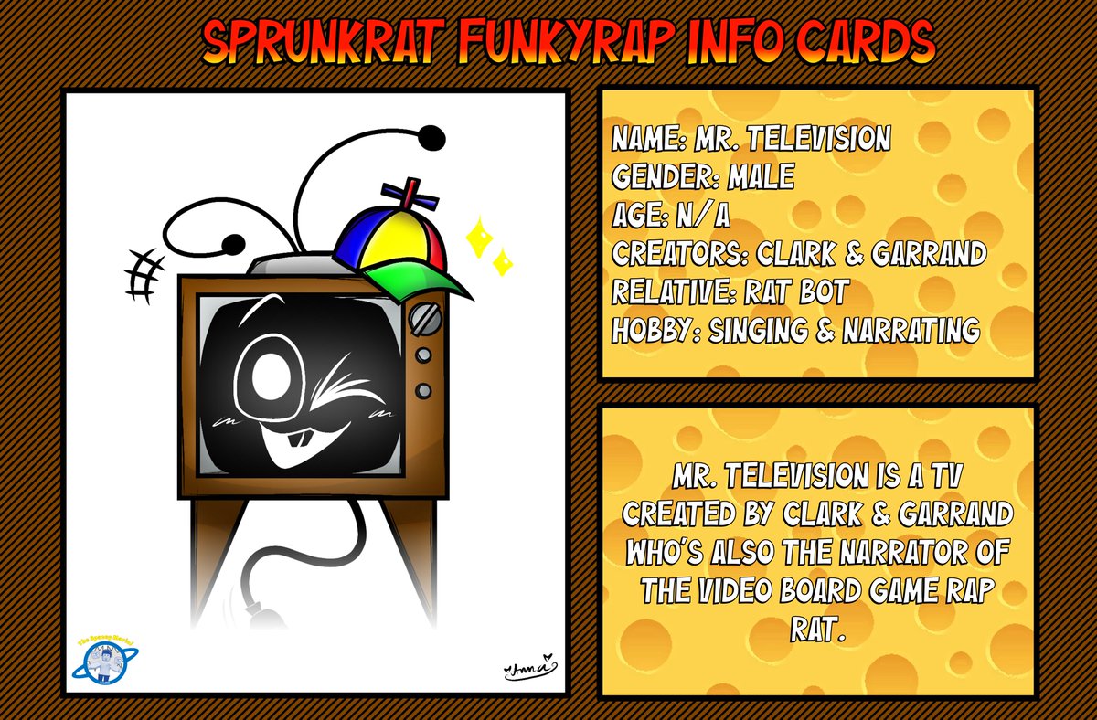 The Official Sprunkrat Funky Rat Info Cards (4/5) 🧀🐀 #sprunki #sprunkratfunkyrat #raprat

Credits To <a href="/angelika_leyva/">AnnaX16</a> who helped out with the artwork sketches