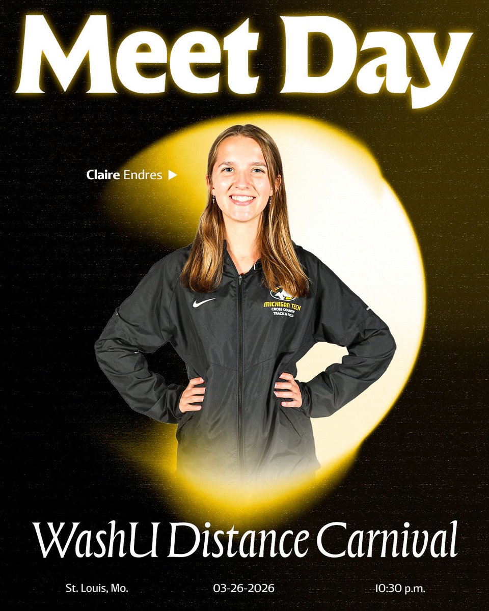 MTUCCTF's tweet image. It’s Meet Day! Claire Endres opens our season this evening in the 3,000m steeplechase in St. Louis!

🆚: WashU Distance Carnival
📍: St. Louis, Missouri. 
⏰: 10:30 p.m. 
📺: @FloTrack
📊: timingmd.com/Results/track/…

#PullTheSled | #FollowTheHuskies
