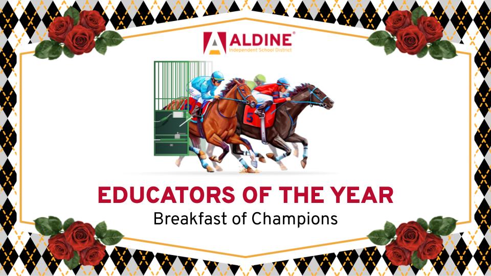 AldineISD's tweet photo. Good morning, Aldine ISD family! 

Today is the day! Join us as we celebrate excellence across the district at this morning's Educator of the Year Awards. 🍎

Tune in LIVE at 8:15 AM to support and recognize the incredible educators who make a difference every single day.

📺 Watch here: [Educator of the Year Awards Live](https://t.co/nJFhO5fvBR)

Let’s come together and show our appreciation for our amazing teachers and staff! #AldineStory