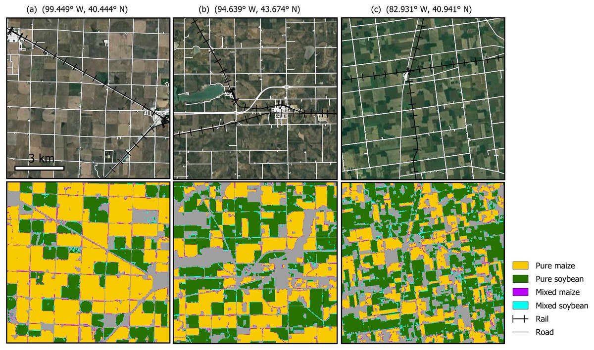 UMD_GLAD's tweet photo. New @UMD_GLAD publication: An accurate 10 m annual #crop #map product of #maize and #soybean across the #USA. Congratulations to the lead author @haijunli_hn! 
Read the article: https://t.co/HF3RAW8ZXi
Explore the #data: https://t.co/V2Qhq2oDky
#RemoteSensing @umdgeography https://t.co/GuQoMa8Egc