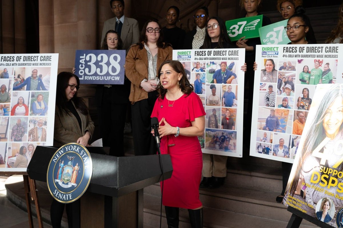 votejgr's tweet photo. This week in Albany, we saw union power in action. ✊🏽

Proud to join @DC37nyc @Local338, SEIU Local 200 United, @AFSCME &amp; @CSEA_Now at a rally supporting our direct service workers—who deserve a 4% COLA &amp; real investment in their essential labor. 

When unions fight, people win. https://t.co/XVrMVPpM1i