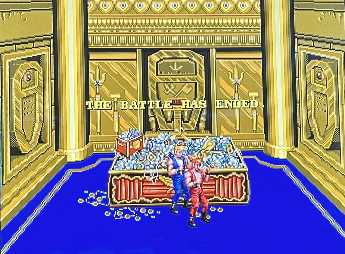 JoachimHesse's tweet photo. So kann es gehen: Heute haben @DarkHanon und ich als Billy und Jimmy den Rosetta-Stein erobert und dafür in #DoubleDragon3 auf #Evercade massenweise Gegner und sogar Kleopatra vermöbelt. Nehmt euch vor uns in acht, #Retro-Klassiker, auch wenn ihr noch so kantig seid!👊🏻 #4Evercade https://t.co/dPmZLaBIry