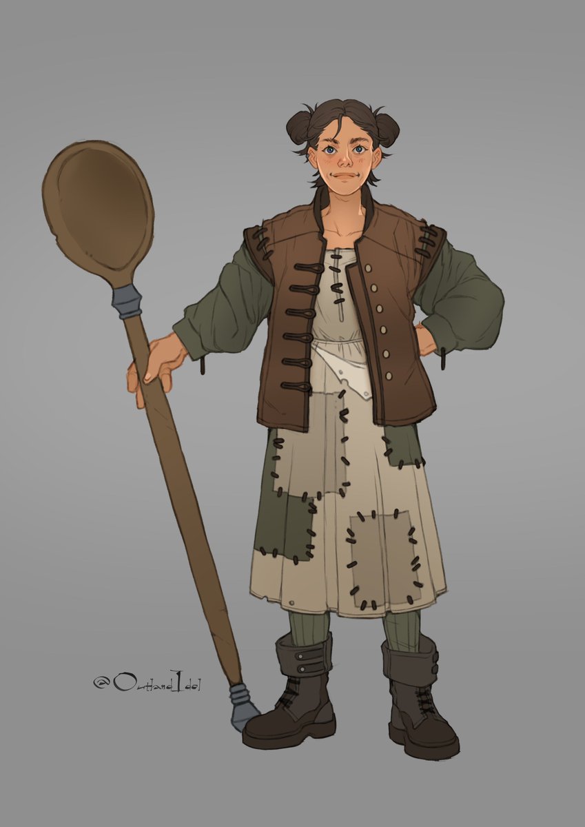 OutlandIdol's tweet photo. A fun commission finished recently of a character raised by giants. I really enjoyed getting to work on the fairy-tale vibes of this one! #commissions #dungeonsanddragons https://t.co/eeiv4u7Cgw