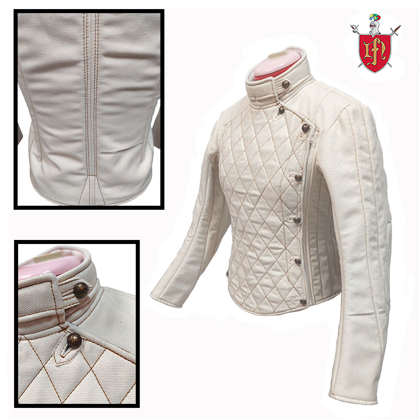 Chaquetilla de esgrima histórica en color blanco.
nicofuduli.com/store/chaqueti… 
Destacada como numero uno en ventas en 2025.
Diseñada para ofrecer comodidad, resistencia y estilo en cada combate. 
Confección a medida en administrador@nicofuduli.com