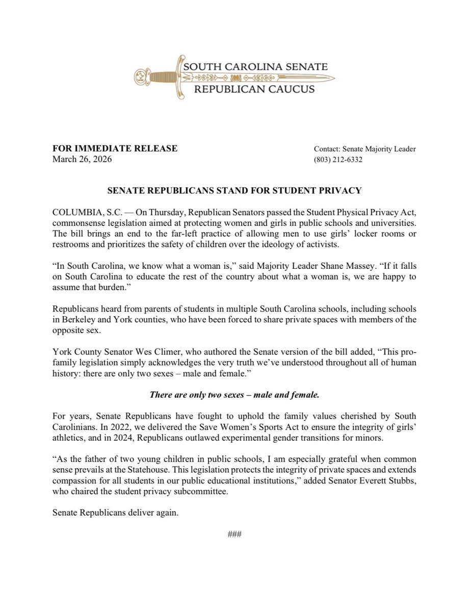 SC Senate Republicans tweet media