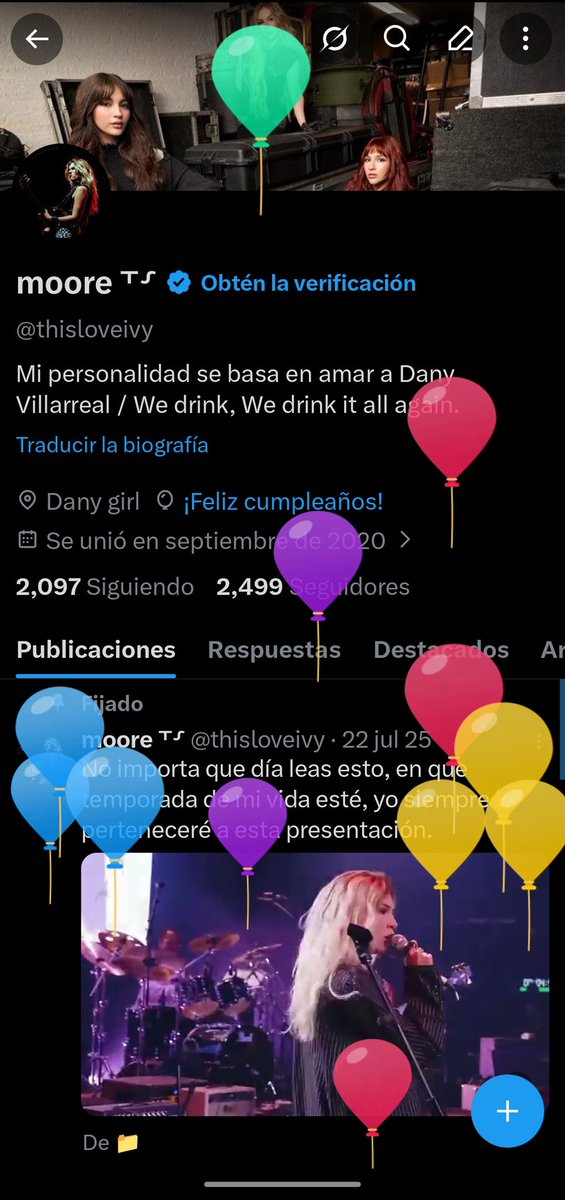 Lo que me gusta de mi cumpleaños es entrar a tw y tener globitos