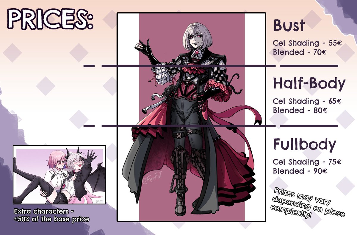 FerFot_art's tweet photo. Commissions are officially open!!!

At last they're here! If you're interested, send me a DM through the available means! ToS are in the Carrd link in my bio! https://t.co/8KmeC9vh7U