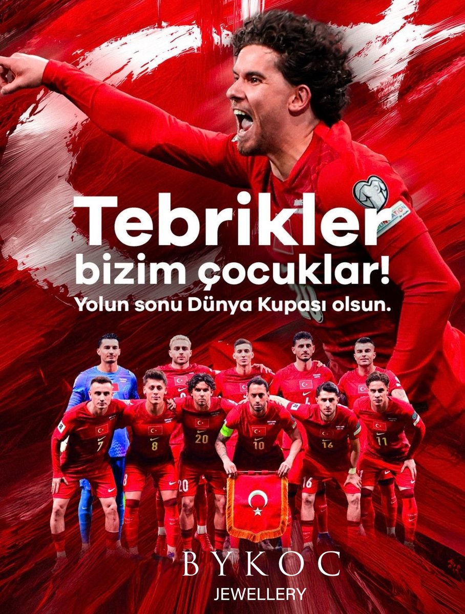 ByKoc's tweet photo. Dünya Kupası’na son bir adım.

2026 FIFA Dünya Kupası Elemeleri play-off yarı finalinde Romanya’yı 1-0 mağlup ederek finale yükselen A Milli Takımımızı tebrik ediyoruz. 🇹🇷

#BYKOC 
#BizimÇocuklar https://t.co/YFnJFLOTfs
