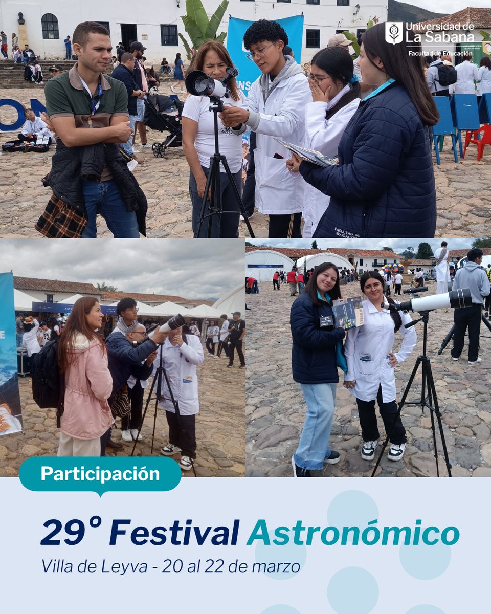 🔭 Nuestra estudiante Alejandra Pabón representó a la Facultad de Educación en el 29° Festival Astronómico de Villa de Leyva.

Participó en observaciones, talleres y actividades de alfabetización científica, llevando el conocimiento más allá del aula.✨