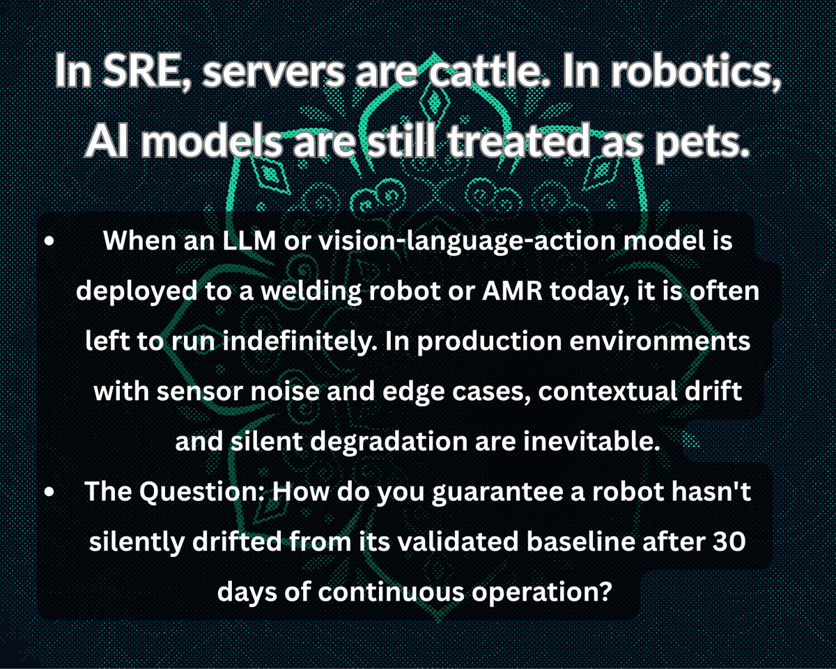 MackBronson's tweet photo. $100M robot fleet a liability. 🚨
The solution? Programmed Cell Death for AI. 🧬🤖
#Robotics #PhysicalAI #EmbodiedAI #SRE #ROS2 #OpenSource https://t.co/vzbNLxc6W1