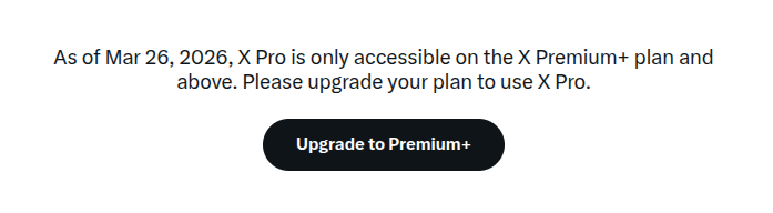 PCzanik's tweet photo. Ouch. I was an X Premium subscriber just to keep using #Tweetdeck. Starting this evening it's no more available to me. Paying about five times more is simply not worth. I guess it's time to say good bye to my Twitter subscription and become a free user. https://t.co/xVGxeJ4dKl