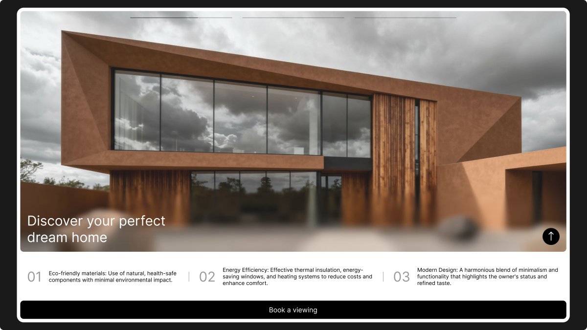 ZentraDesign's tweet photo. Architectural minimalism meets web design. 🏛️✨

My new concept for a luxury dream home landing page. Exploring the balance between raw textures and clean interfaces.

Process in the comments. Thoughts? 👇

#Figma #UIUX #DesignTwitter https://t.co/BRV9eu2yoy